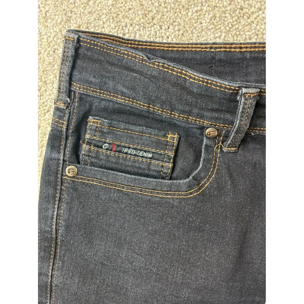 Fried Denim Mens Slim Fit Dark Wash Straight Leg‎ Jeans 32x30 Modern Denim Pants